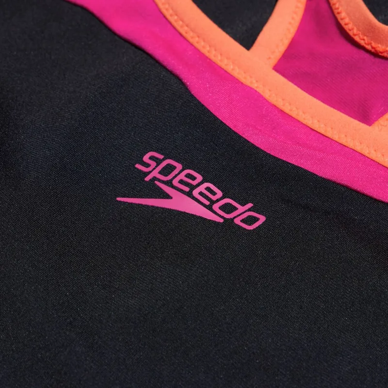 Speedo Women's Panel Legsuit Black/Electric Pink-8